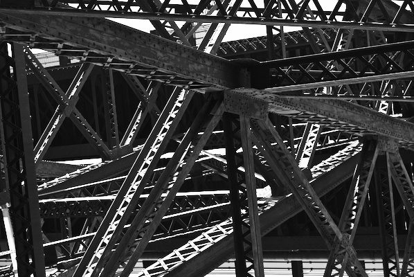 metal construction of a bridge