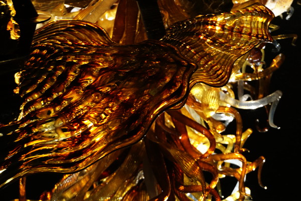 glass art in brown and yellow