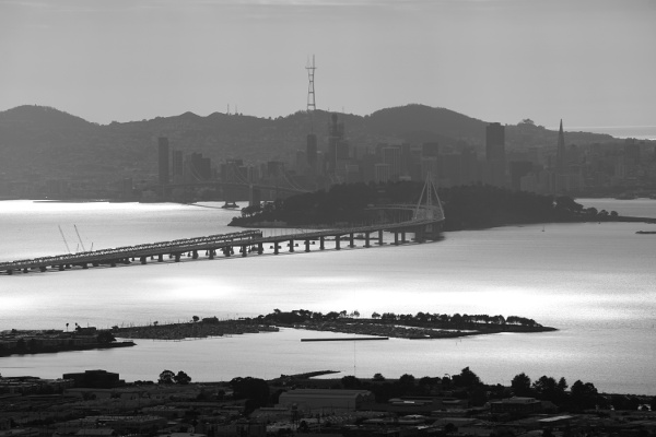 San Francisco over the Bay on a cloudy day