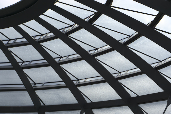 braces and glass from the dome of the Reichstag