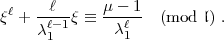 ql + -l--q  =_  m---1  (mod  l) .
     cl-1 1     cl1 