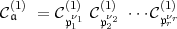  (1)    (1)  (1)     (1)
Ca   = Cpn1 Cpn2 ...Cpnrr
         1   2  