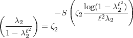                  (              )
                     log(1- cl2)
(        )    - S  z2----2----2-
  --c2---  = z           lc2
  1 - cl22     2  