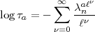           sum  oo  caln
log ta = -    -nn-
         n=0  l
