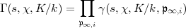                prod 
G(s,x,K/k) =     g(s,x,K/k, p oo ,i)
             p oo ,i  