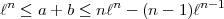 ln < a+ b < nln - (n- 1)ln-1  