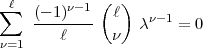  sum l (-1)n-1 (l )
    --------     cn-1 = 0
n=1     l      n
     