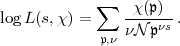              sum  -x(p)-
log L(s,x) =    nN  pns .
            p,n
