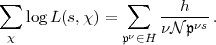  sum                sum     h
   logL(s,x) =      ----ns .
 x             pn (- H nN p
