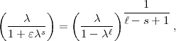 (       )    (      ) ---1----
    c           c     l- s + 1
 1-+-ecs  =   1---cl          ,
     